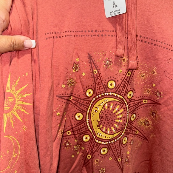NWT Torrid 2X Coral Orange Celestial Hoodie - Picture 2 of 3